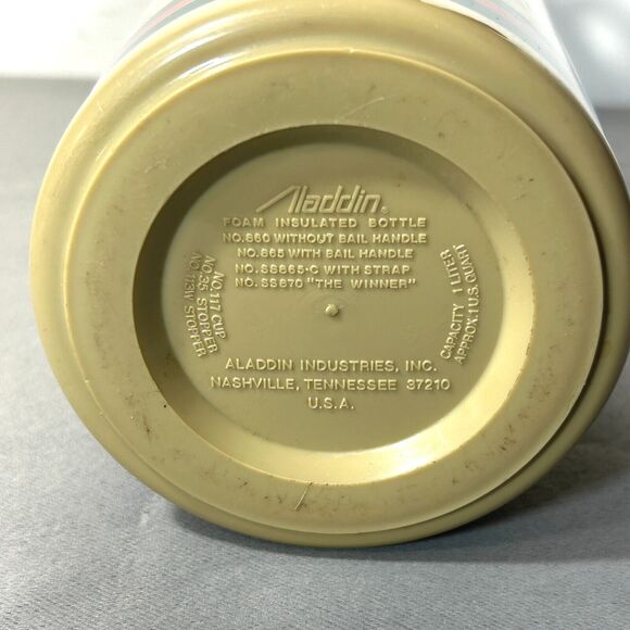 Vintage Aladdin Insulated Thermos Bottle Design Rare 1qt Made in USA - Picture 4 of 4